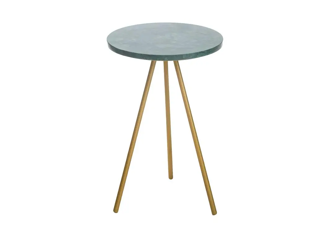 Bout de canapé en marbre vert Eva