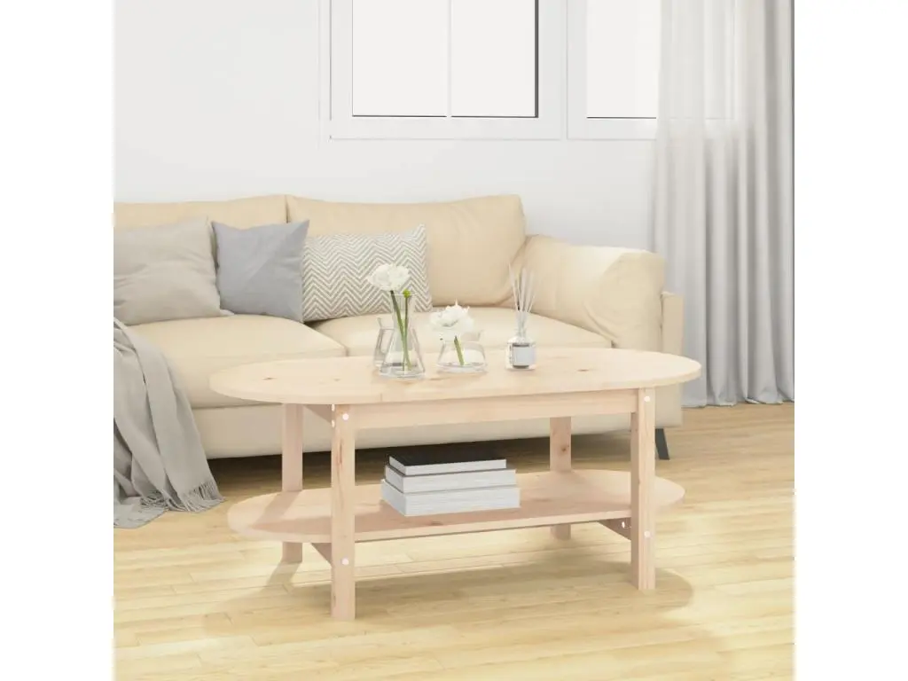 Clicnbuy Table basse 110x55x45 cm Bois massif de pin