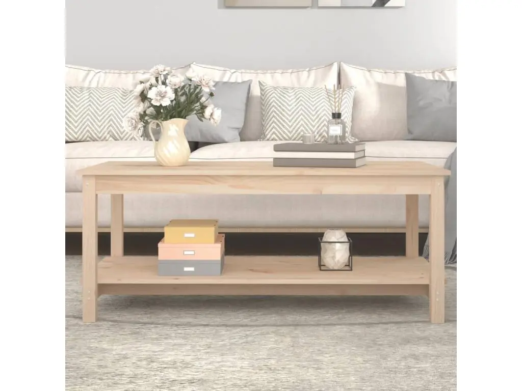 Clicnbuy Table basse 110x55x45 cm Bois massif de pin