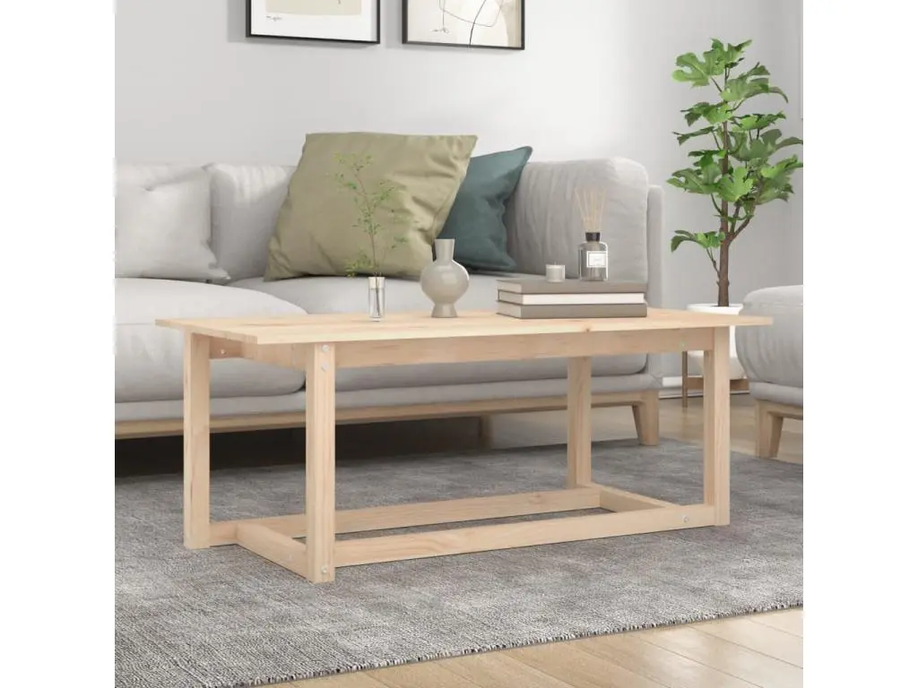 Clicnbuy Table basse 110x55x45 cm Bois massif de pin