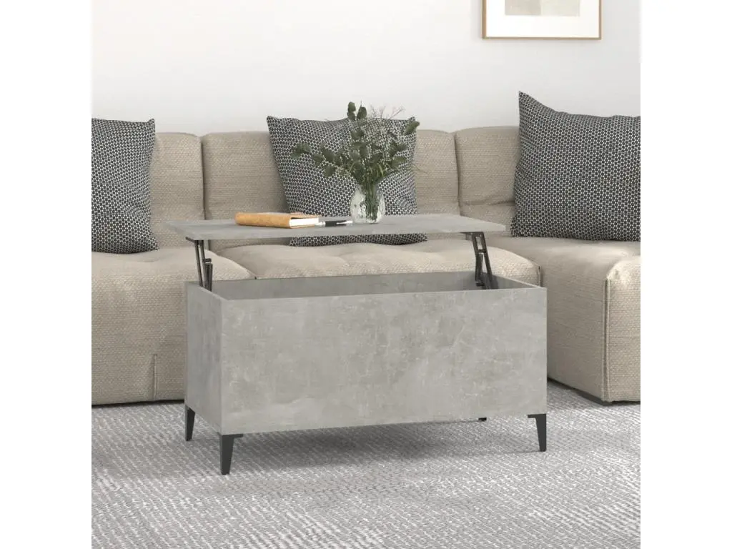 Clicnbuy Table basse Gris béton 90x44,5x45 cm Bois d'ingénierie