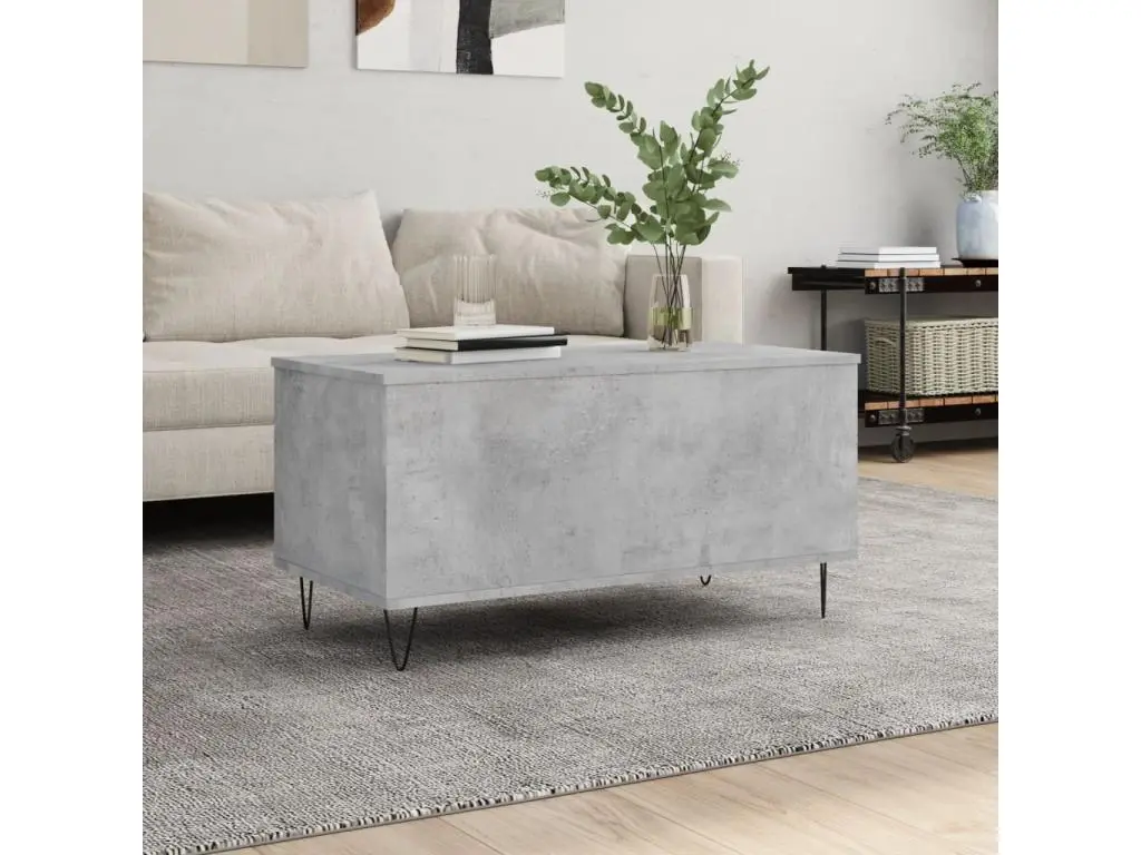 Clicnbuy Table basse Gris béton 90x44,5x45 cm Bois d'ingénierie