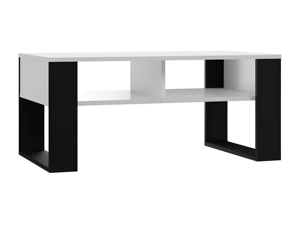 AUREA - Table basse rectangulaire style loft - Dimensions 90x58x50 cm - Table basse avec 2 étagères