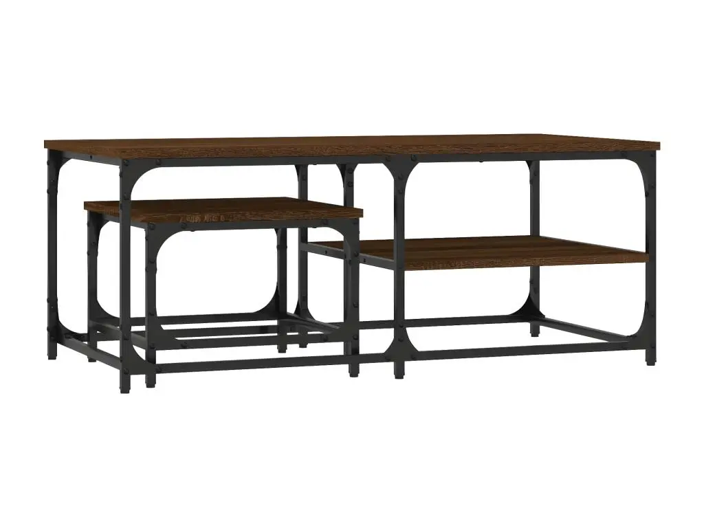 Les Tendances Tables basses gigognes 2 pcs chêne marron bois d'ingénierie