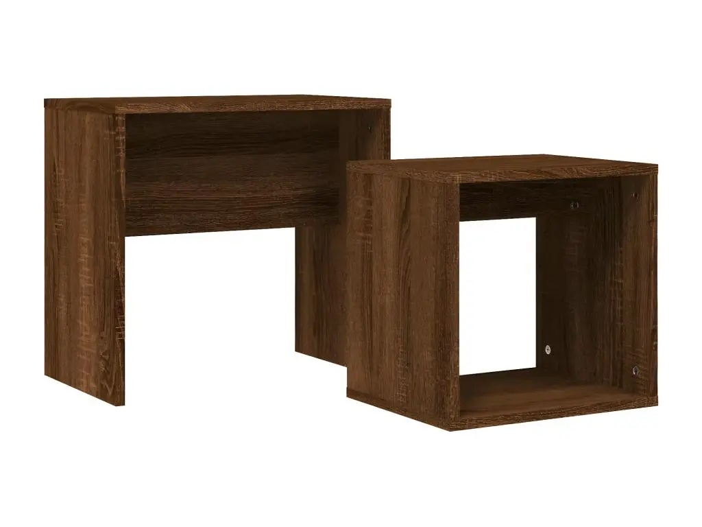 Les Tendances Tables basses gigognes 2 pcs chêne marron bois d'ingénierie