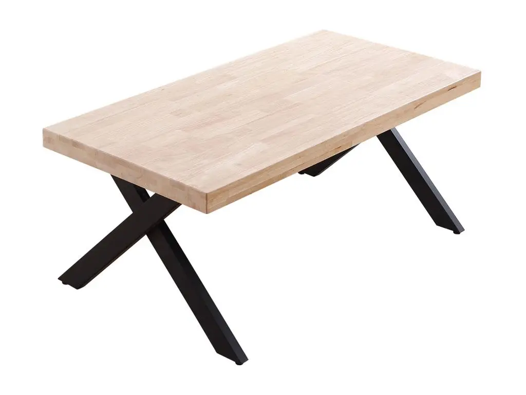 Table basse relevable en bois et métal coloris chêne nordique noir - longueur 120 x profondeur 66 x hauteur 47-62 cm