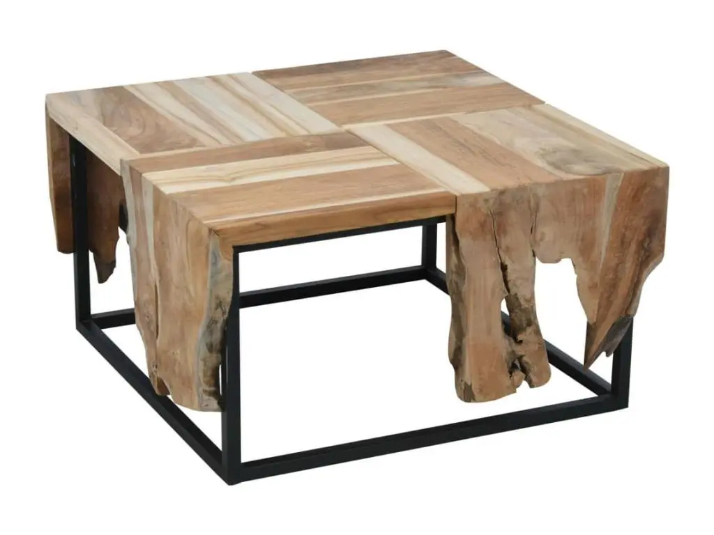 Ambiance Table d'appoint Teck 65x65x35 cm