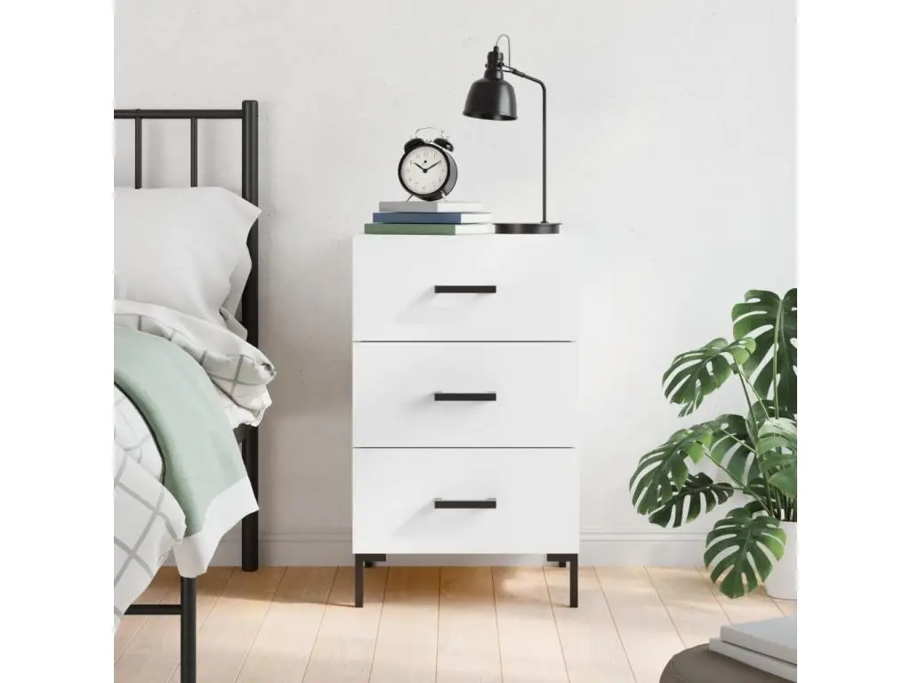 Clicnbuy Table de chevet blanc 40x40x66 cm bois d'ingénierie