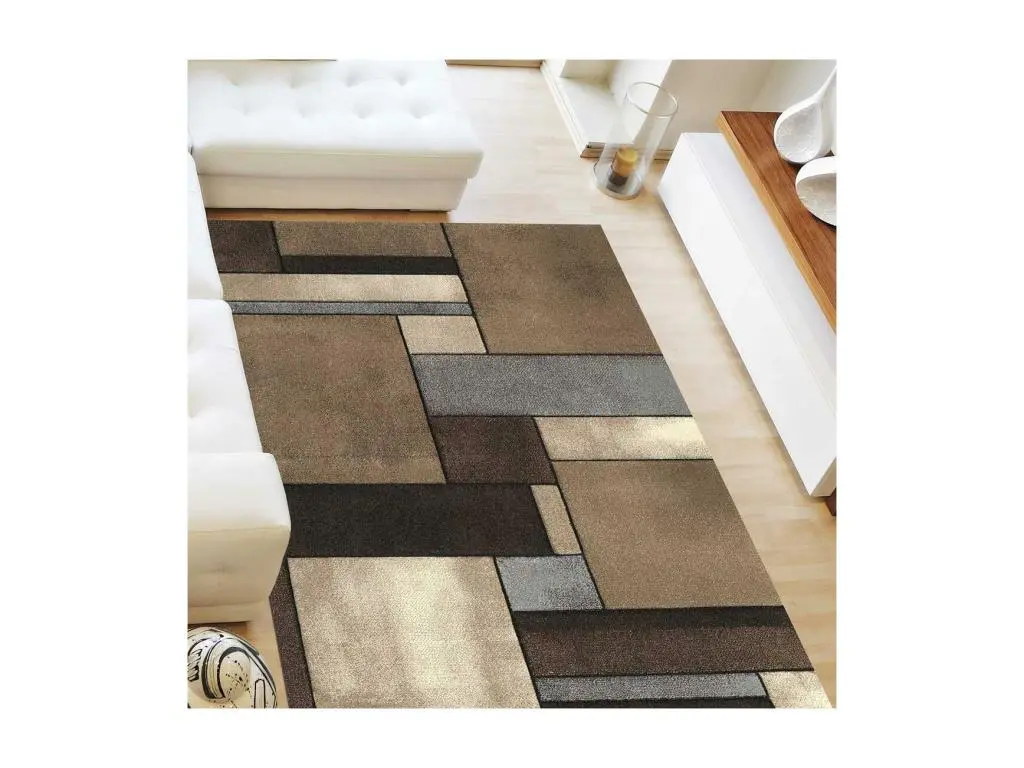 Tapis salon 40x60 BRILLANCE GEOMETRIQUE 1 Beige