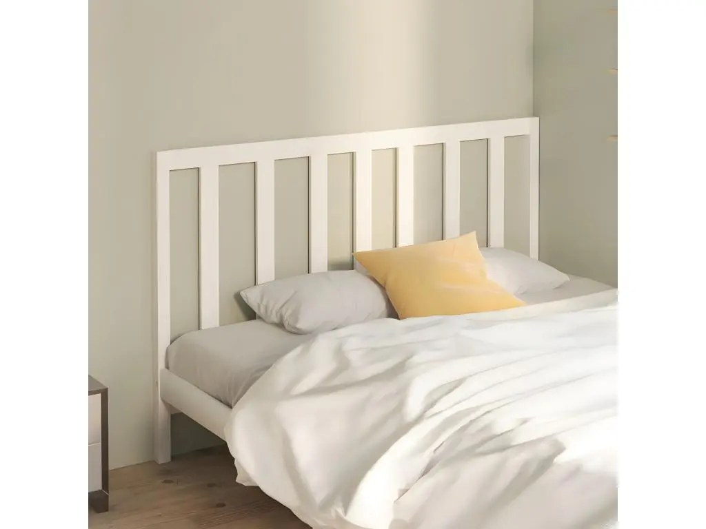 vidaxl Tête de lit Blanc 156x4x100 cm Bois massif de pin
