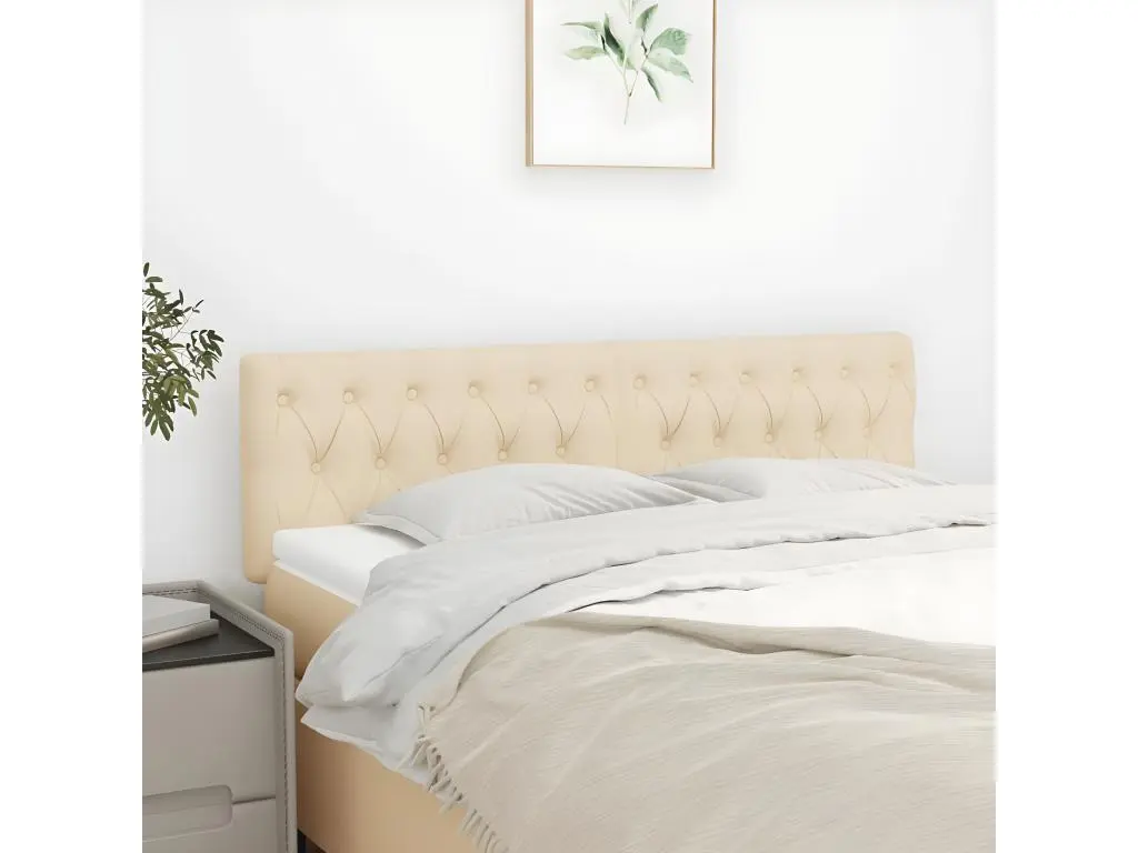 Têtes de lit 2 pcs Crème 72x7x78/88 cm Tissu