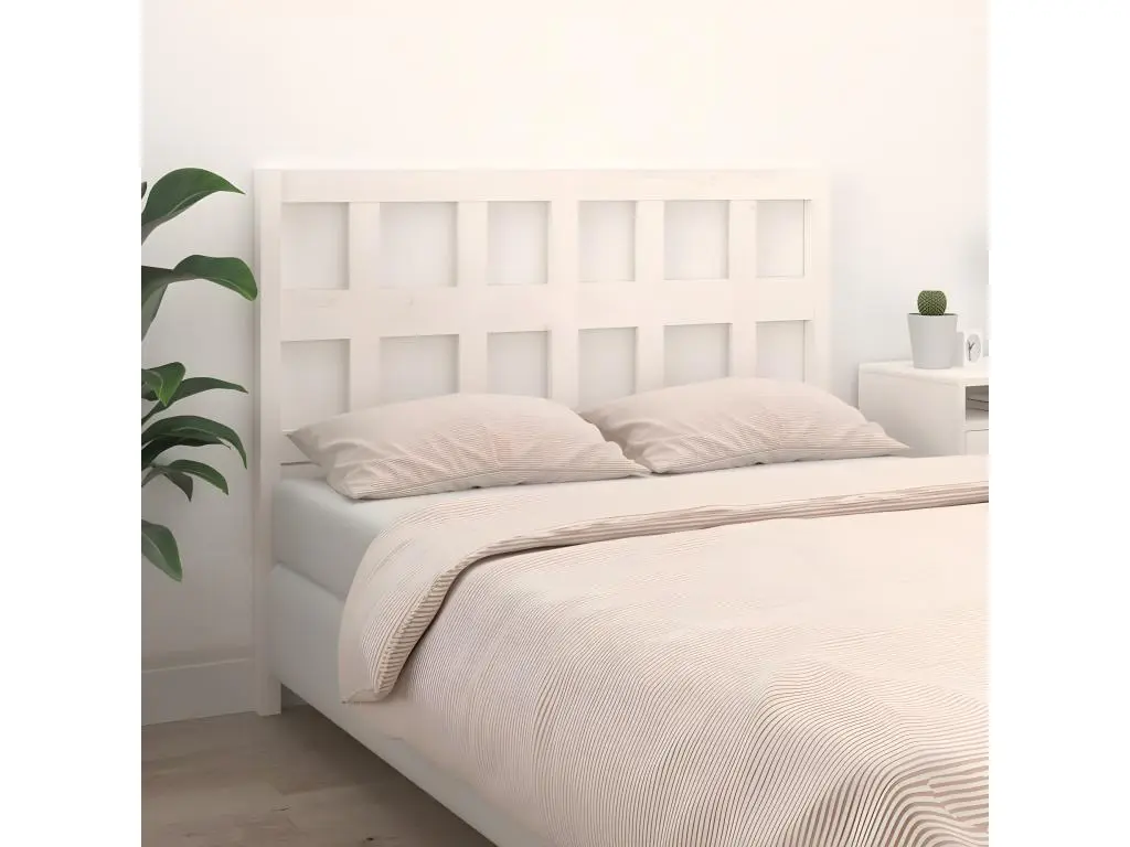 vidaxl Tête de lit Blanc 145,5x4x100 cm Bois massif de pin
