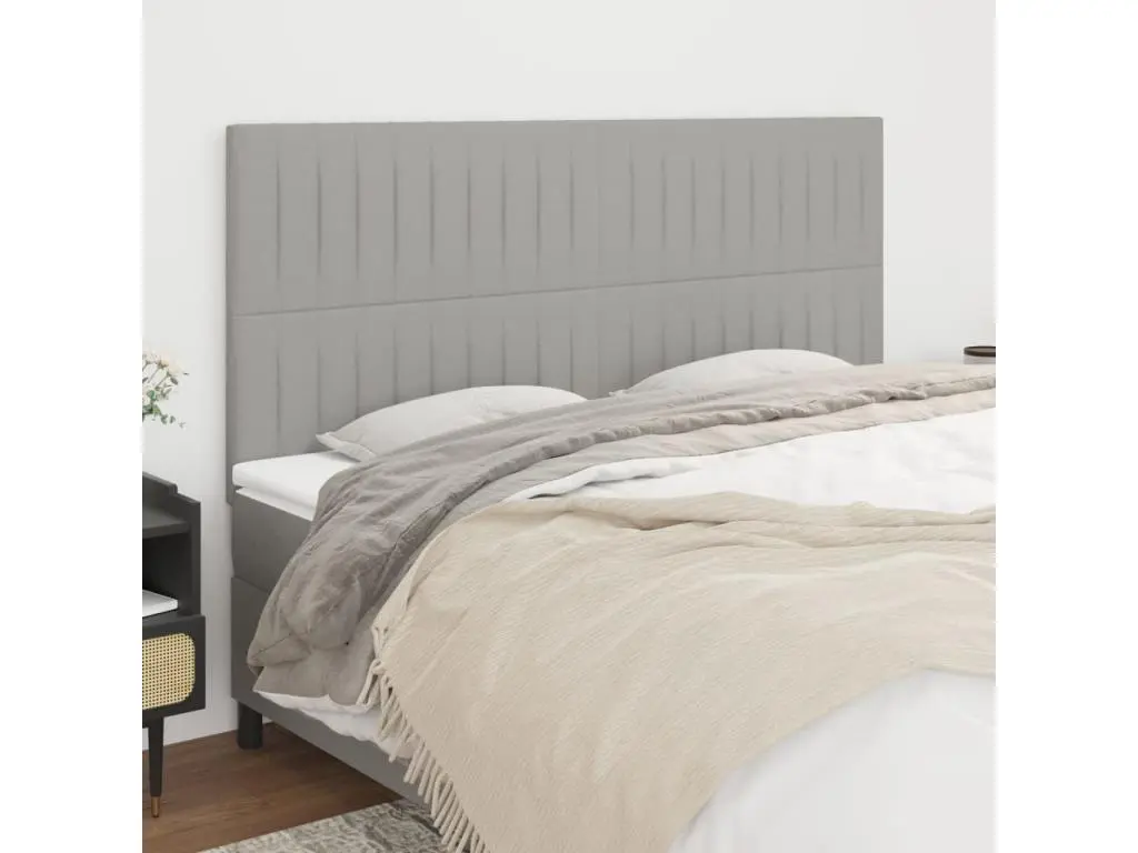 vidaxl Têtes de lit 4 pcs Gris clair 90x5x78/88 cm Tissu