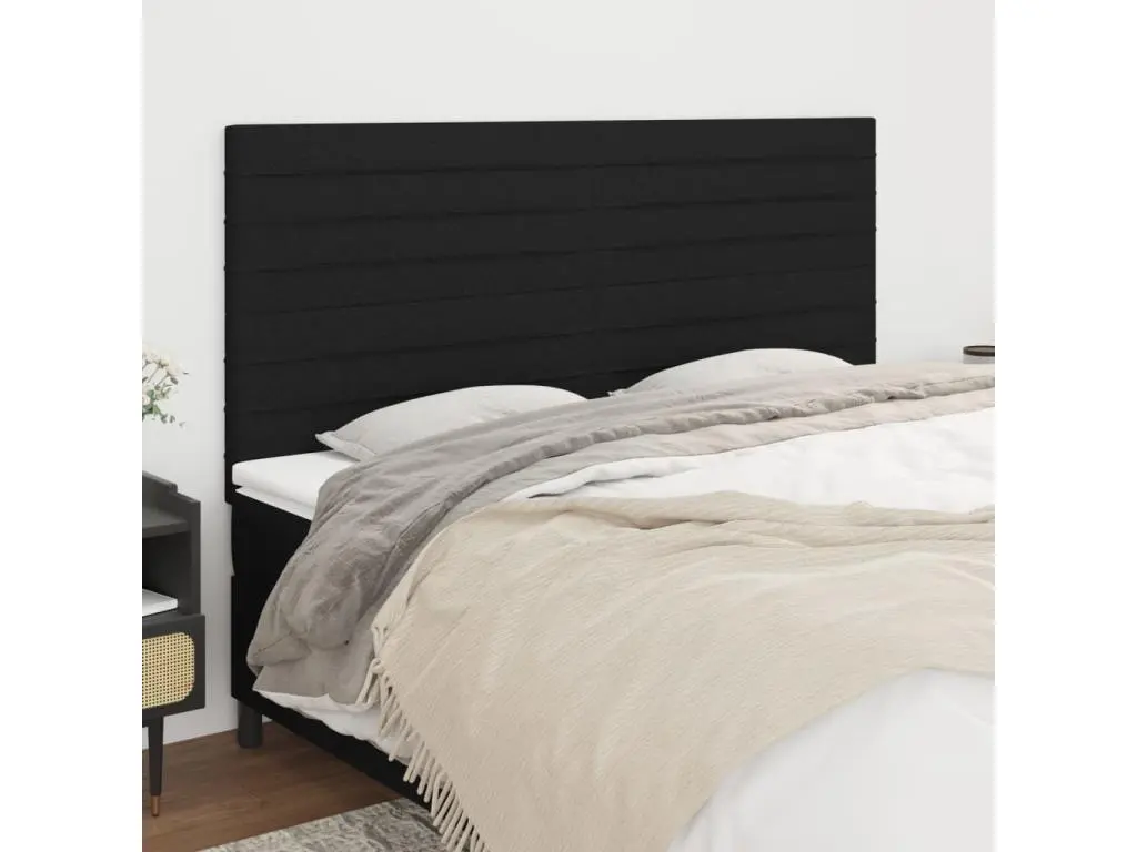 vidaxl Têtes de lit 4 pcs Noir 100x5x78/88 cm Tissu