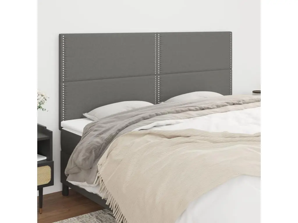 vidaxl Têtes de lit 4 pcs Gris clair 90x5x78/88 cm Tissu