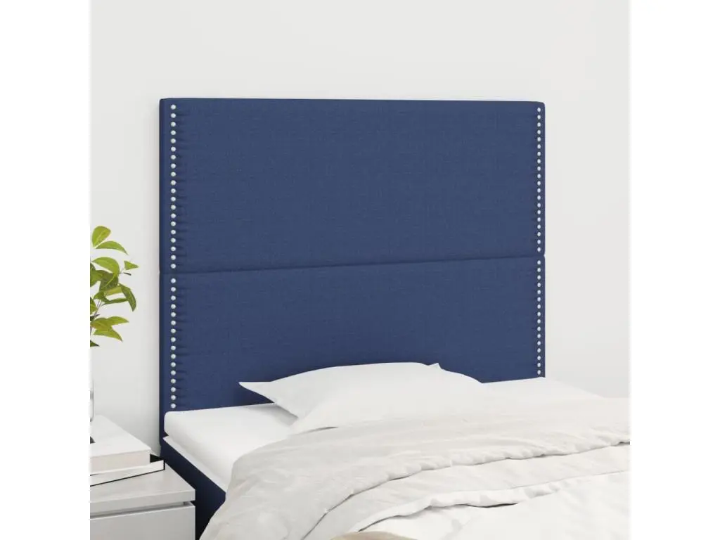 vidaxl Têtes de lit 2 pcs Bleu 90x5x78/88 cm Tissu