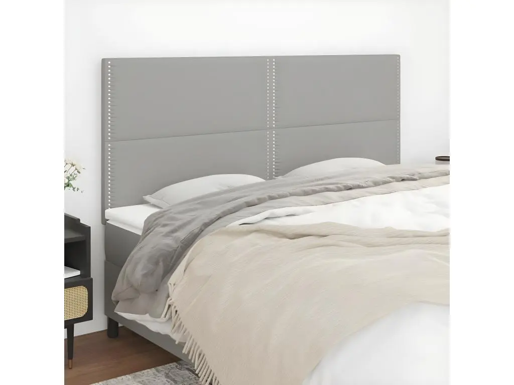 vidaxl Têtes de lit 4 pcs Gris clair 80x5x78/88 cm Tissu