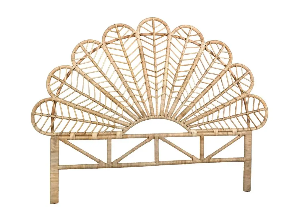 Tête de lit en rotin naturel Sola Sommier 160 cm
