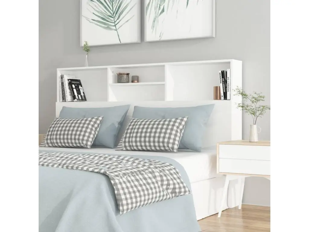 Armoire de tête de lit Blanc 160x19x103,5