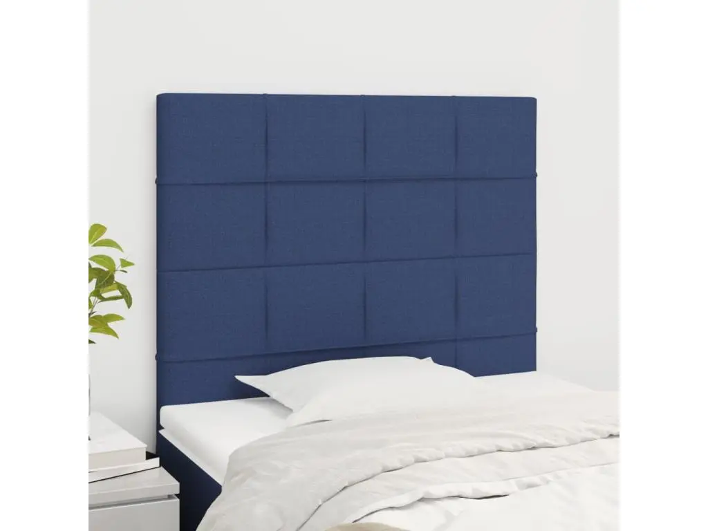 Clicnbuy Tête de lit 2 pièces Bleu 90x5x78/88 cm Tissu