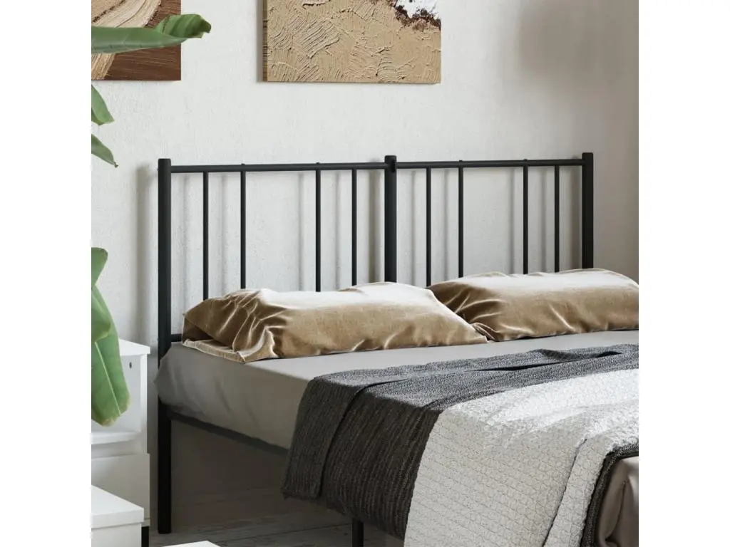 Clicnbuy Tête de lit métal noir 140 cm