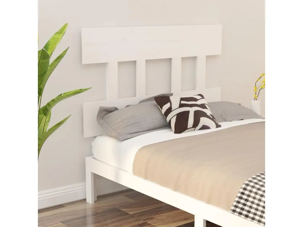 Clicnbuy Tête de lit Blanc 103,5x3x81 cm Bois massif de pin