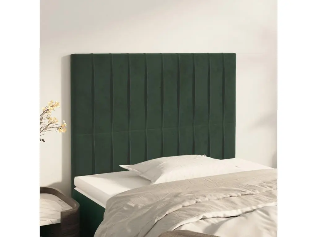 vidaxl Têtes de lit 2 pcs Vert foncé 80x5x78/88 cm Velours