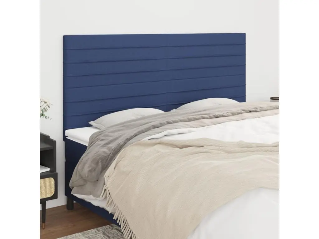 vidaxl Têtes de lit 4 pcs Bleu 100x5x78/88 cm Tissu