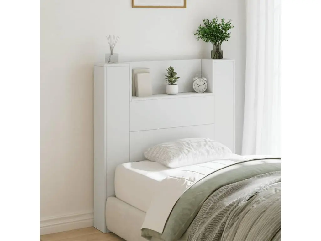 Armoire tête de lit avec LED blanc 100x16,5x103,5