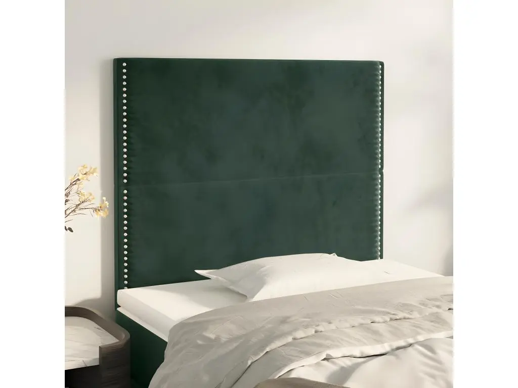 vidaxl Têtes de lit 2 pcs Vert foncé 90x5x78/88 cm Velours