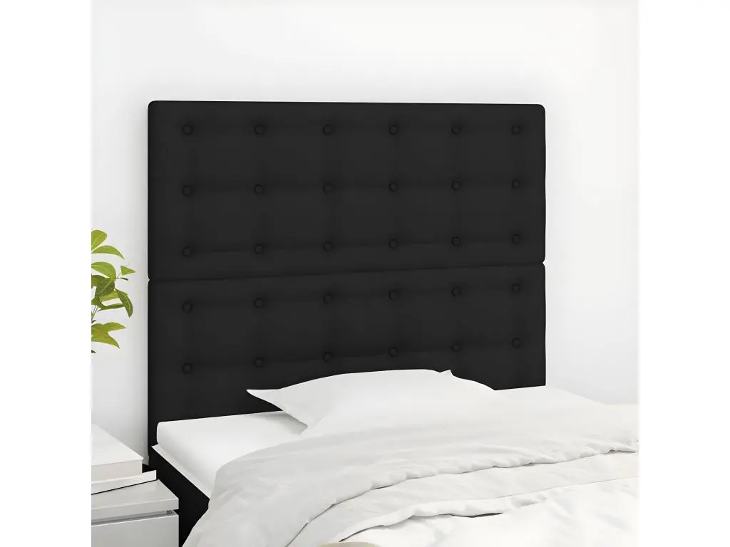Têtes de lit 2 pcs Noir 80x5x78/88 cm Tissu