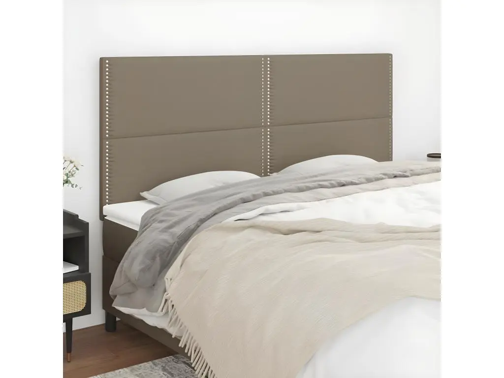 vidaxl Têtes de lit 4 pcs Taupe 80x5x78/88 cm Tissu