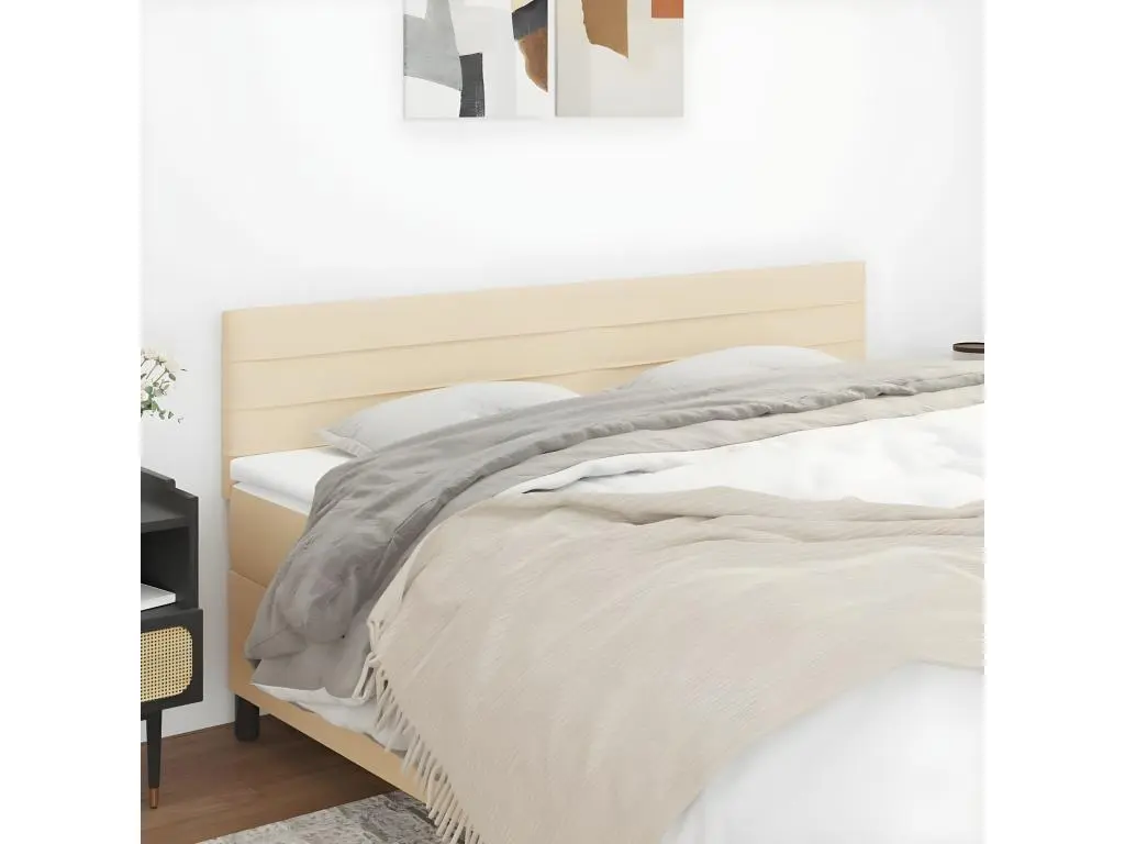 Clicnbuy Têtes de lit 2 pièces Crème 80x5x78/88 cm Tissu