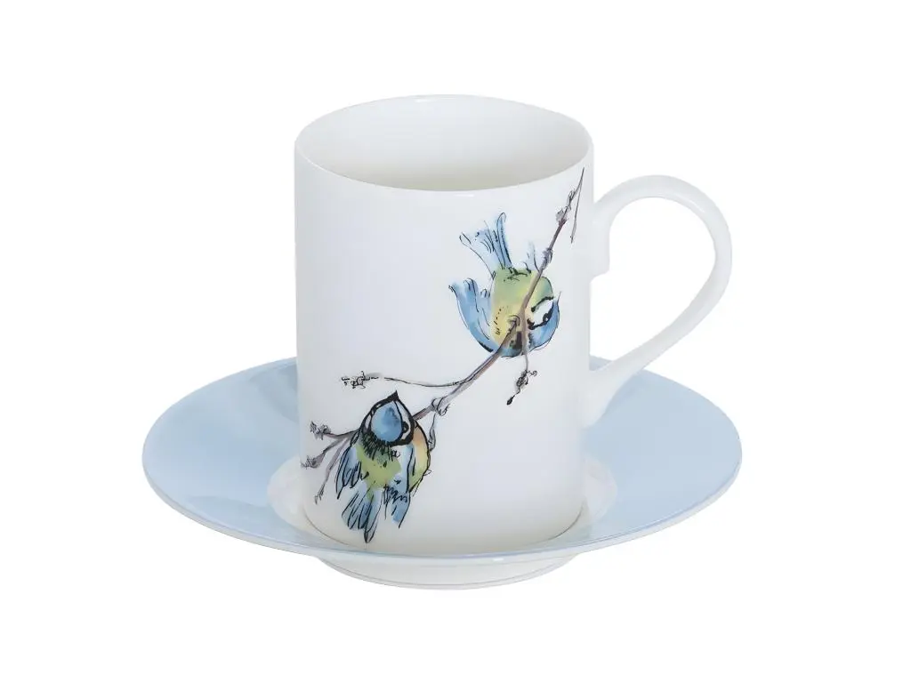 Set mug et sous tasse mésange