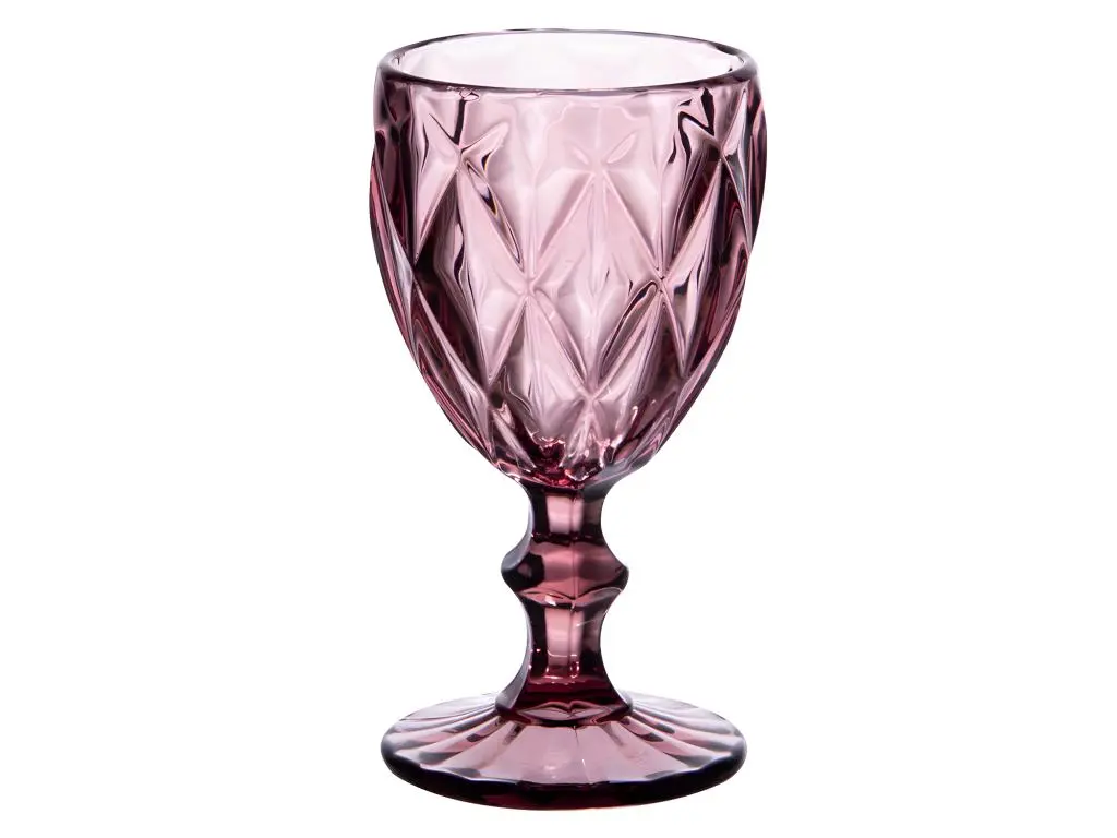 Boite de 6 verres à pied 25 cl diamond rose
