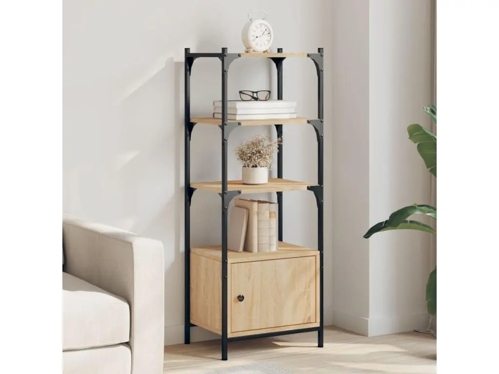 Bibliothèque à 3 niveaux chêne sonoma 41x30x109,5 cm