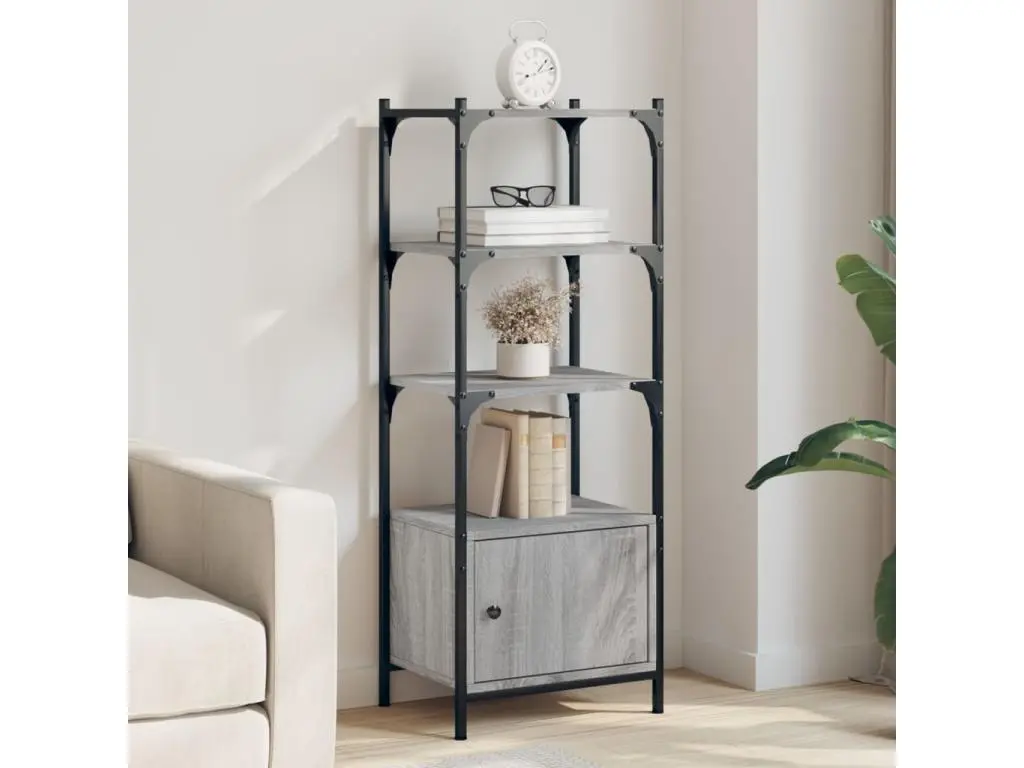 Bibliothèque à 3 niveaux sonoma gris 41x30x109,5 cm