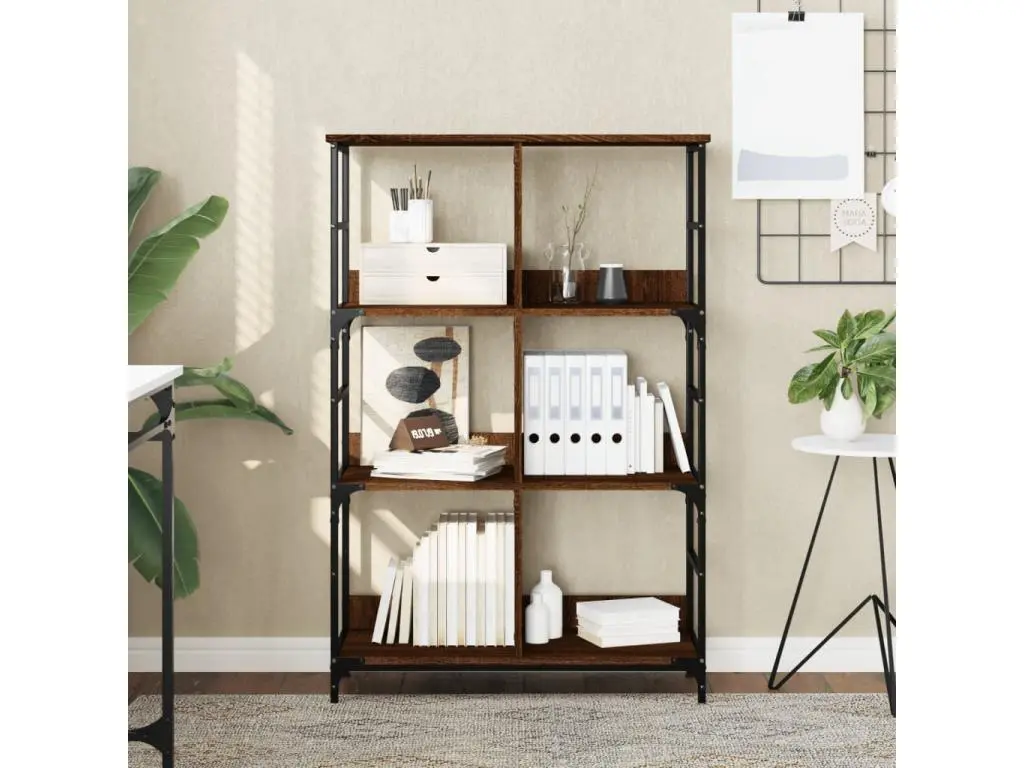 Bibliothèque chêne marron 78,5x33x117,5 cm bois d'ingénierie